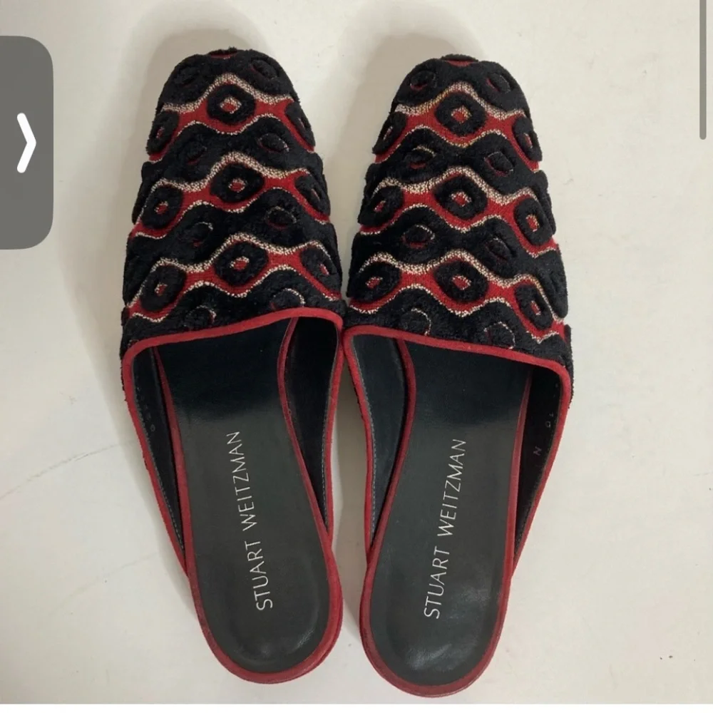 Stuart Weitzman Pipe Mulearky Mules Flat Loafers Slip On 8US